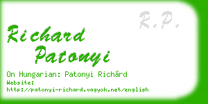 richard patonyi business card